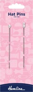 Hemline H677 Nickel Hat Pins 90mm With Traditional Ball & Thistle Shaped Heads
