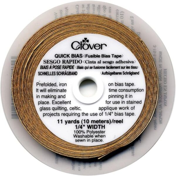 Clover Quick Bias Tape: 6mm x 10m: Gold, cotton, 6