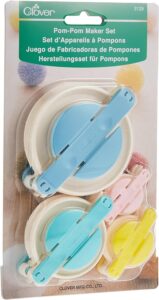 Clover Pom Maker Set-4/Pkg, ABS Resin, Polypropylene and Stainless Steel, Multicolor, 4 Pack