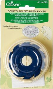 Clover Dome Threaded Needle Case, Blue, 1